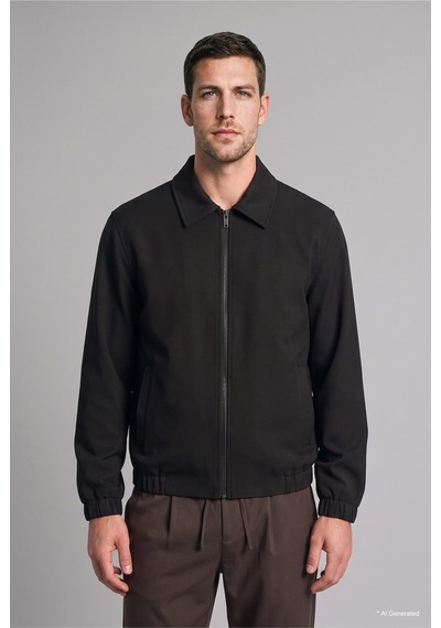 Defacto Regular Fit Fermuarlı Polo Yaka Basic Düz Twill Uzun Kollu Gömlek I0166ax26wnkh538 Haki-kh538