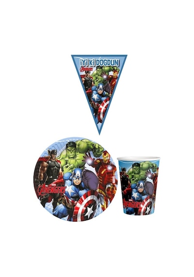 Avangers 8 Kişilik Erkek Doğum Günü Mini Set Erkek Çocuk Parti Seti