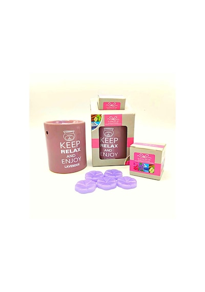 Buhurdan ve Lavanta Kokulu Mum Seti Keep Relax and Enjoy Lavender