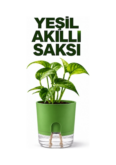 Akıllı Saksı Kendinden Sulamalı Fitilli Modern Dekoratif Saksı 2 Litre 74337910