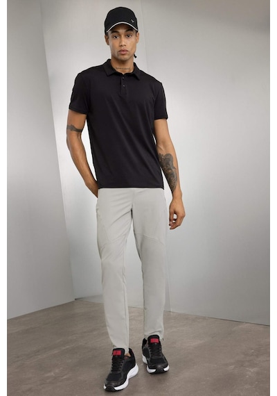 DeFactoFit Siyah Standart Fit Basic Düz Kısa Kollu Sporcu Polo Tişört C9267AX24AUBK81