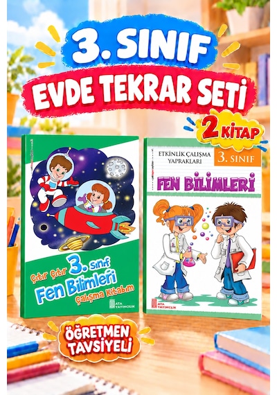 3. Sınıf Öğretmen Tavsiyeli Evde Tekrar Seti 2 Kitap- Hayat Bilgisi Ve Fen Bilimleri Çalışma Kitabım