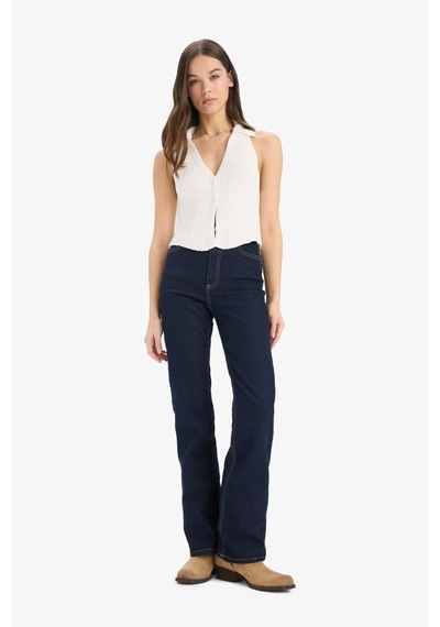 DeFacto Coool Slim Fit Dar Kesim Düğmeli Triko Yelek	 D3584AX25SPER222 Ekru
