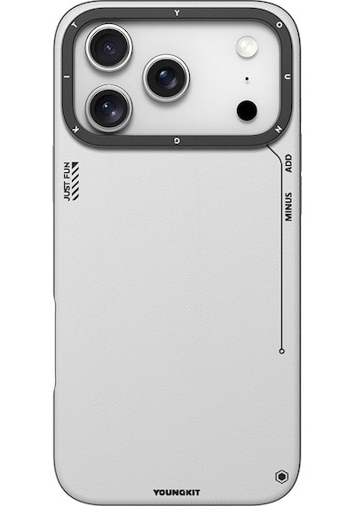 Apple Uyumlu iPhone 17 Pro Max Kılıf M-safeli Basit Mat Deri Desenli Youngkit Tech Fashion Seri Kapak Gri Gri