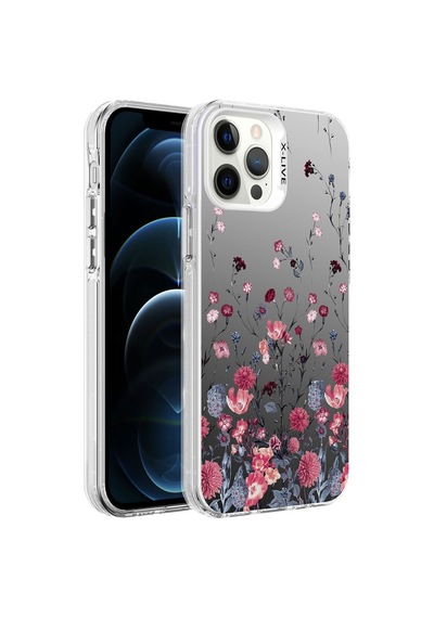 Apple Uyumlu iPhone 12 Pro Kılıf Desenli Zore Silver Sert Kılıf