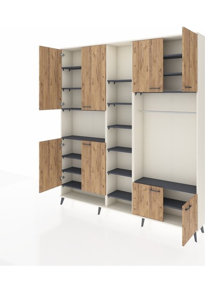 Arges Dolap 18 Raflı 8 Kapaklı Tek Askılı 220x30x243 Aytaşı-çam/antrasit Atlas Çam/antrasıt Arges Dolap 18 Raflı 8 Kapaklı Tek Askılı 220x30x243 Aytaşı-çam/antrasit Atlas Çam/antrasıt