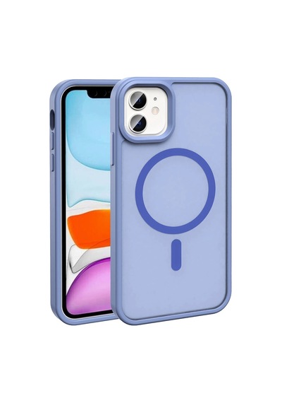 Apple Apple iPhone Uyumlu 12 Kılıf M-safe Şarj Özellikli Mat Arka Yüzey Zore Sio Kapak Lila