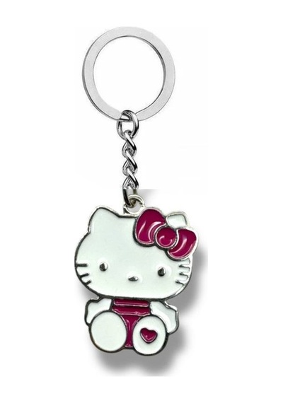 Hello Kitty Ayakta Kalp Figürlü Anahtarlık Sevimli Metal Aksesuar