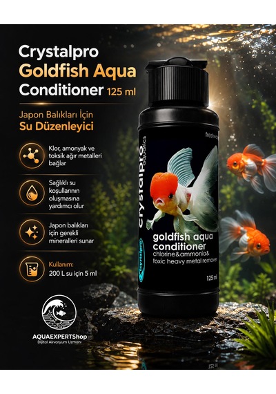Crystalpro Goldfish Aqua Conditioner Japon Balıkları İçin Su Düzenleyici - Japon Balıkları İçin Özel Formül - 125ml