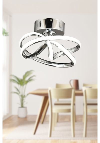 Vino Riserva Model Krom Kaplama Metal Salon Mutfak Oturma Yatak Odası Modern Led Plafonyer Avize Krom
