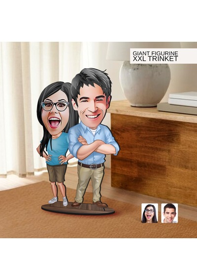 Bk Gift Kişiye Özel Sevgililer Karikatürlü Büyük Boy Ahşap Biblo-101, Arkadaşa Hediye , Sevgiliye Hediye, Kişiye Özel Biblolar Kobitmeyen137602 Bk Gif