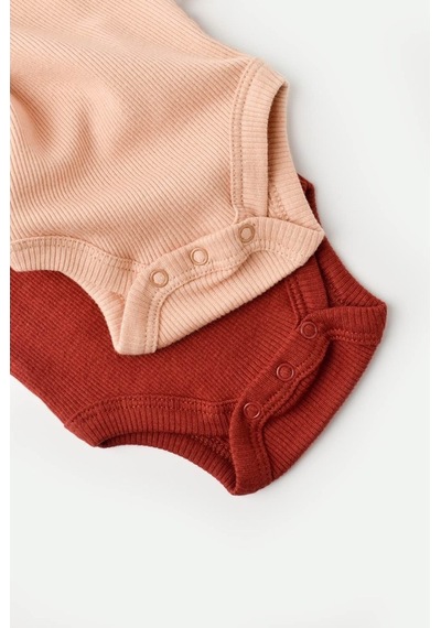 Rebebe Babycosy Modal 2 Li Kısa Kollu Bebek Badi - Bebek Body - Csym1121 (544644517) Somon