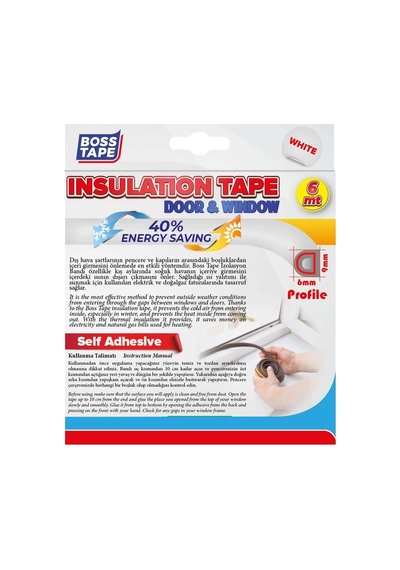 Boss Tape Boss Kapı Pencere İzolasyon Fitili Bandı Beyaz 2x3mt