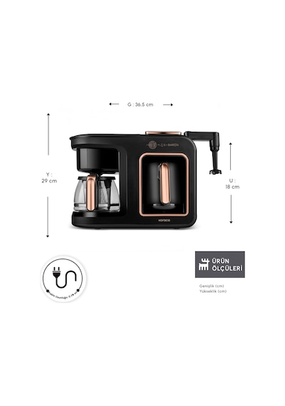 Karaca Hatır Plus Barista 6 In 1 Latte Cappucino Ve Közde Türk Kahvesi Makinesi