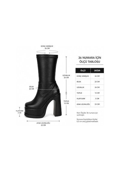 Preshley Kadın Lestina Kahverengi Strec 12 Cm Platform Topuklu Kadın Bot K-2060 Kahve