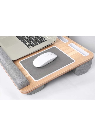 Konfeksiyon-Market Portatif Laptop Sehpası Tablet Bölmeli Yastıklı Notebook Masası