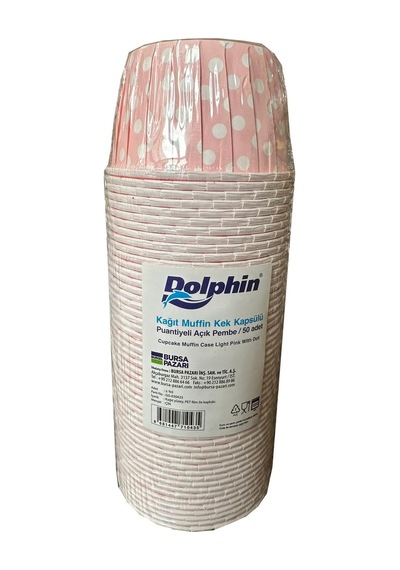 Dolphin Muffin Kağıt Karton Pembe Puantiyeli Cupcake Kek Kalıbı Kapsülü Kabı - 50 Adetlik 3 Paket