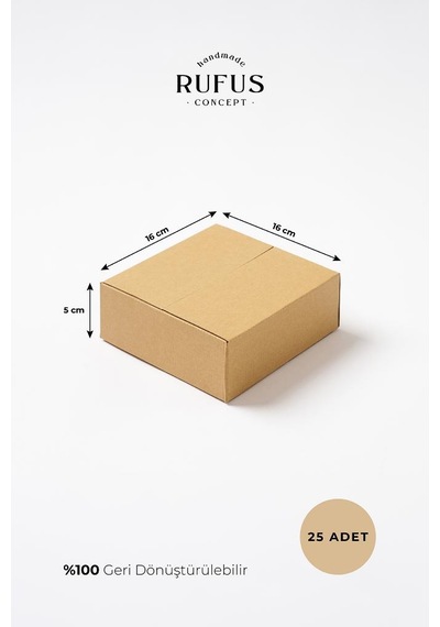 Rufus Concept 16x16x5cm Kraft Koli 25 Adet