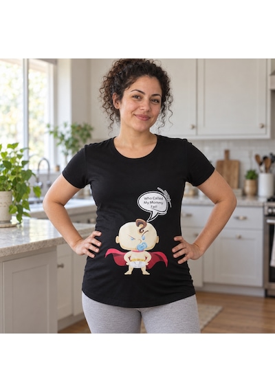 Mummy's Baby Hamile Tişört Moomy Fat Siyah 8447