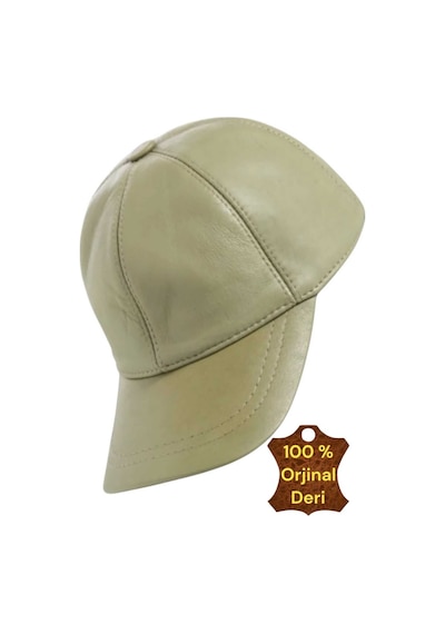 Unisex %100 Deri Arkadan Ayarlanabilir Baseball Kep Şapka Haki