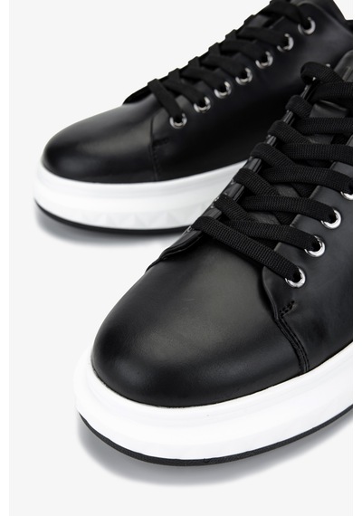 Valmenti Erkek Hakiki Deri Siyah Sneakers & Spor Ayakkabı 381 Val-19669 Erk Ayk Y25 Sıyah Siyah