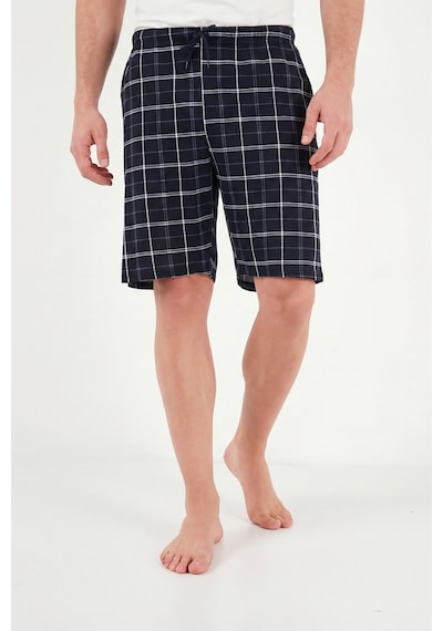 Buratti Pamuklu Regular Fit Bağlamalı Cepli Pijama Şort Erkek Şort 6574004 Lacivert