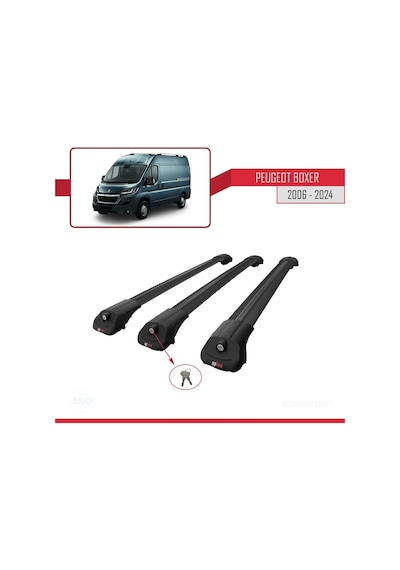 Peugeot Boxer 2006 Ve Sonrası İle Uyumlu Ace-1 Ara Atkı Tavan Barı Siyah 3 Adet Bar