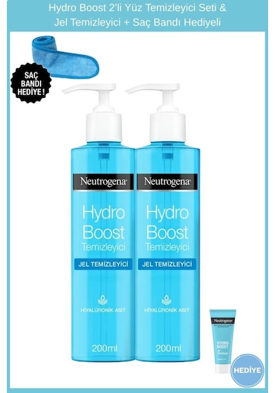 Hydro Boost 2 Li Yüz Temizleyici Seti & Jel Temizleyici + Saç Bandı Hediyeli