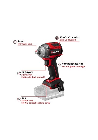 Akülü Somun Sıkma, 18 V Ve 350 Nm Tork Seviyesi