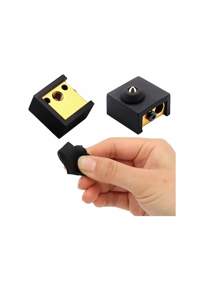 Koodmax 2 Adet CR10 Baskı Ekstrüzyon Kafası MK8 Isıtıcı Blok Silikon Kılıfı 3D Yazıcı