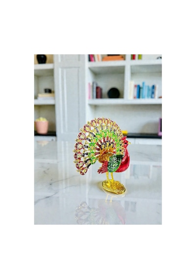 Yukarı Kuyruklu Kırmızı Tavuskuşu Biblo Gösterişli & Lüks Dekoratif Biblo 13 X 13 CM Yukarı Kuyruklu Kırmızı Tavuskuşu Biblo Gösterişli & Lüks Dekoratif Biblo 13 X 13 CM