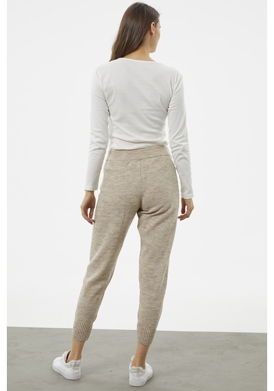 Sementa Jogger Rahat Kalıp Triko Pantolon - Bej 001