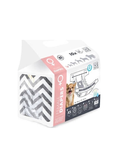Diapers Dişi Köpekler İçin Külot Bez Xsmall 10 Lu 26x34 Cm