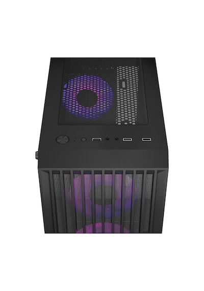 Rampage LYRA Mesh Temperli Camlı Siyah 3x12 Cm RGB Fan M-ATX Mini-T Gaming Oyuncu Kasası
