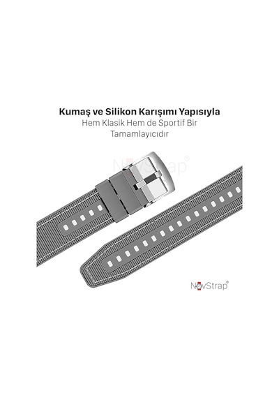 Novstrap Samsung Galaxy Watch 3 45mm/gear S3/r800 İle Uyumlu Kordon 22mm Lansman Silikon Kumaş Kayış