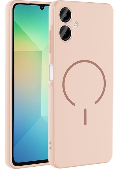 Galaxy Uyumlu A06 Kılıf M-safe Şarj Özellikli Ata Meta Kapak - Rose Pembe Rose Pembe