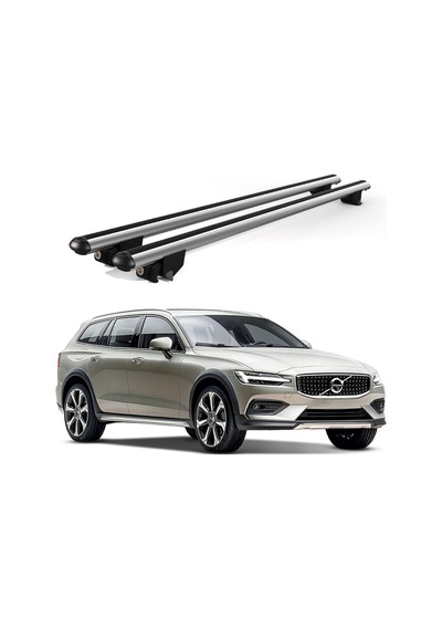 Kanca Volvo V60 Sw 2019 Ve Sonrası Uyumlu Gri Kilitli Ara Atkı 120cm Port Bagaj Tavan Barı