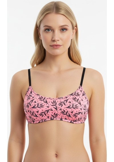 Bonbon Kadın Micro Polyester Balensiz Desteksiz Scoop Bralet Sütyen Bb2113 Pempe Çiçekli