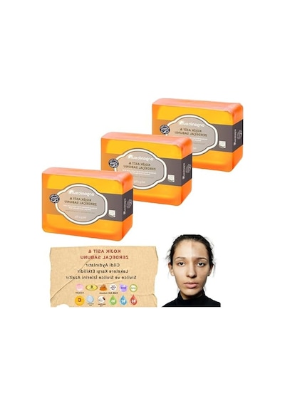 Kojik Asit & Zerdeçal Sabunu 3 Adet X 140 Gr Leke Ve Sivilce Karşıtı Kojic Acid - Kolajen - Aha Bha - C Vitamini - Hyaluronic Acid - Shea Butter Yağı İçerikli Aydınlatıcı Sabun Acı Badem