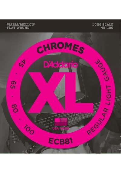 D Addario Ecb81 Bass Gitar Tel Seti Chromes Regular Light