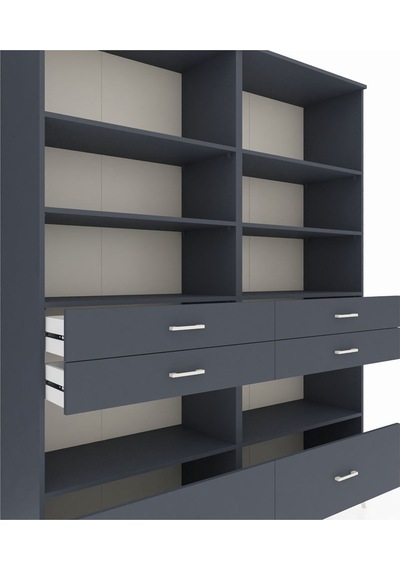 Hyperion Gardrop 8 Raflı 6 Çekmeceli 176x44x221 Antrasit-antrasit Antrasit Hyperion Gardrop 8 Raflı 6 Çekmeceli 176x44x221 Antrasit-antrasit Antrasit
