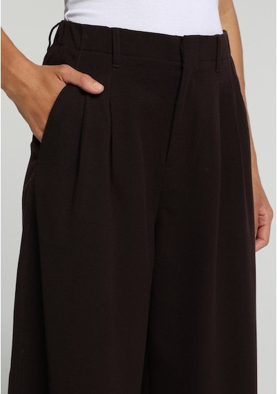 Colin's Colins Regular Fit Yüksel Bel Geniş Paça Kadın Kahverengi Pantolon Cl1081947 Q1.v1 Dbr Koyu Kahve