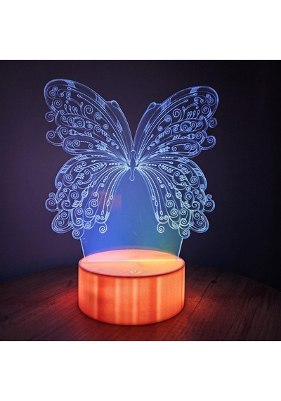 Kelebek Figürlü 3d Led Gece Lambası Rgb Renk Değiştiren Dekorat