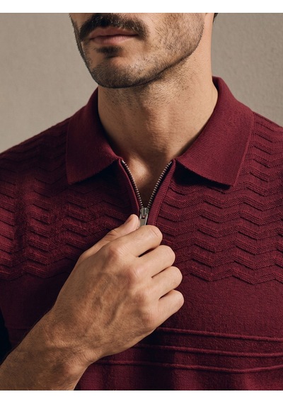 Maccali Erkek Bordo Triko Polo Yaka Tişört