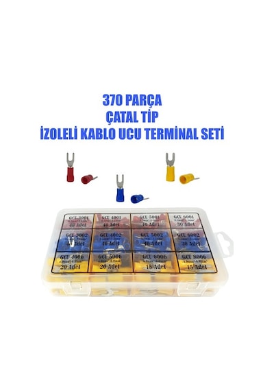 Gwest - 370 Parça Izoleli Çatal Uçlu Terminal Full Seti
