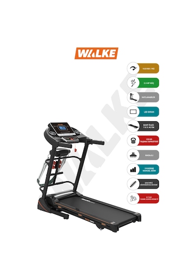 Walke Strong X1 Masajlı Manuel Eğim Koşu Bandı 2.5 Hp
