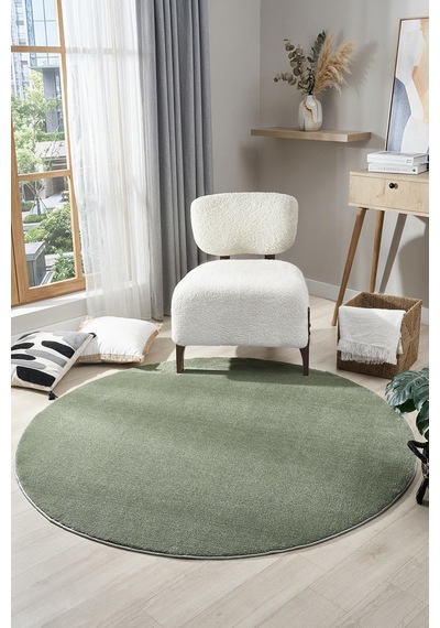 Bali Yeşil Daire Halı Salon Oturma Odası Çocuk Odası Yatak Odası Halısı 4500