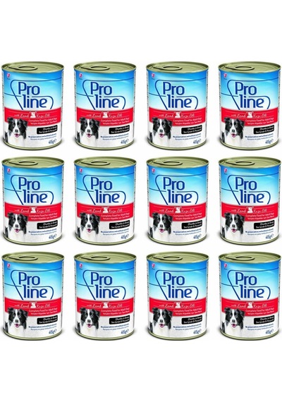 Pro Line Kuzulu Et Parçacıklı Köpek Konservesi 12 x 415 G
