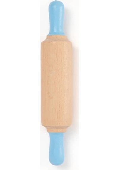 Childgen Doğal Ahşap Merdane Pastel Mavi