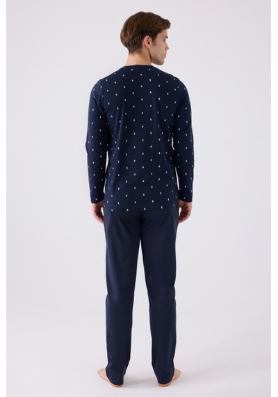 Arnetta 3160 Uzun Kol Erkek Pijama Takımı Lacivert V1 Lacivert